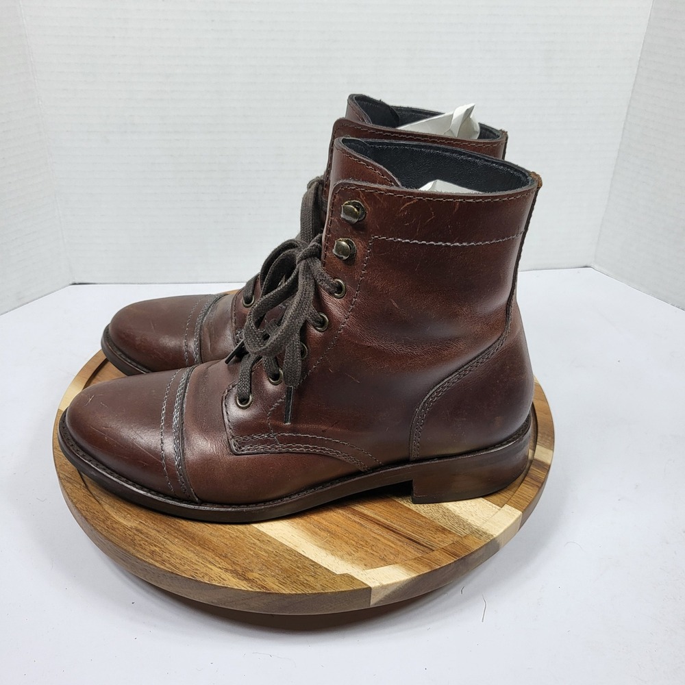 Thursday Boot Co Captain Boots Women 6.5 Brown Leather Good Lace Up Cap Toe